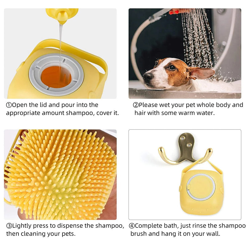 2-in-1 Pet Grooming & Bath Brush